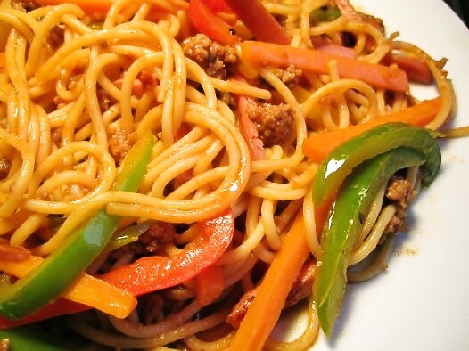 彩椒牛肉意面的做法