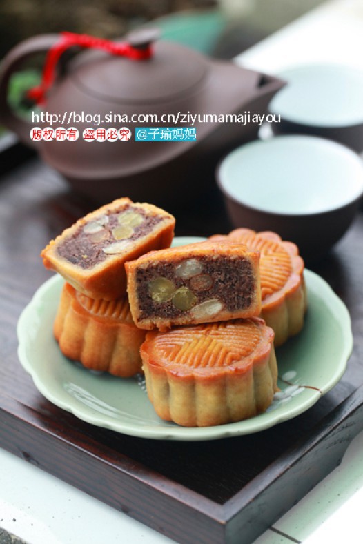 豆沙蜜豆广式月饼的做法