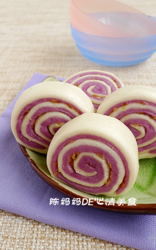 松仁紫薯卷的做法