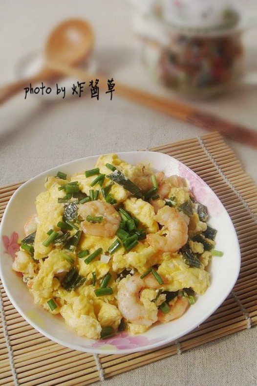 海带虾仁炒滑蛋的做法