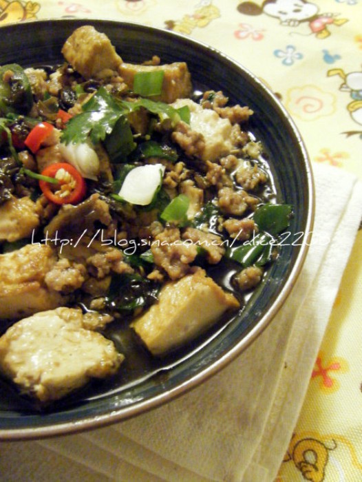 橄榄菜肉末豆腐的做法