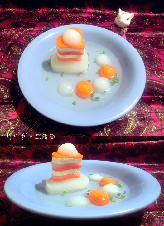 鸡汁萝卜豆腐汤的做法