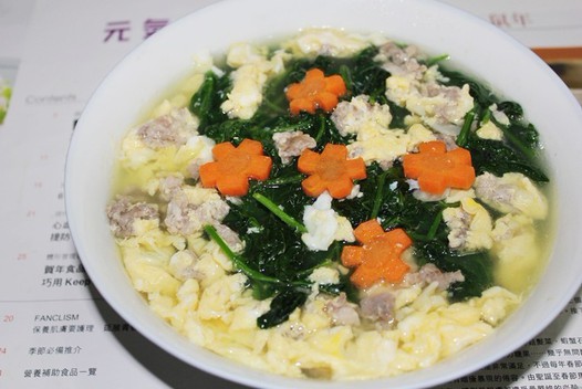 鸡蛋肉末浸百花菜的做法