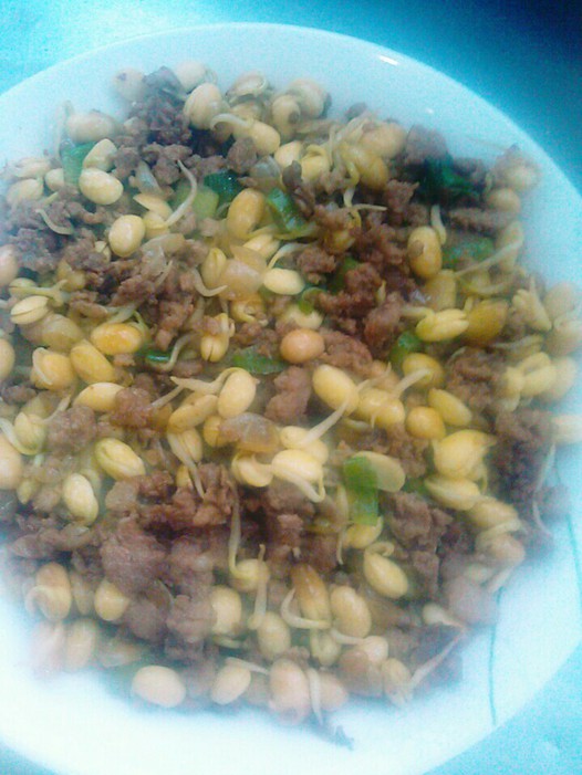 肉末炒黄豆芽的做法