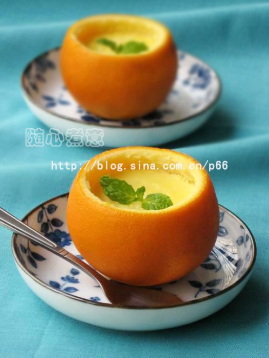 鲜橙蒸蛋的做法