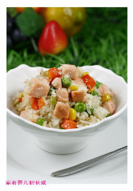 三文鱼时蔬炒饭的做法
