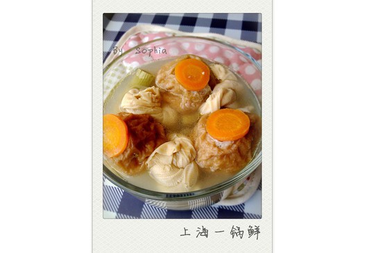 上海一锅鲜(油面筋塞肉)的做法