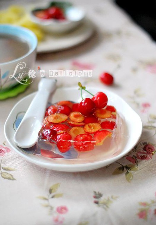 樱桃果冻的做法