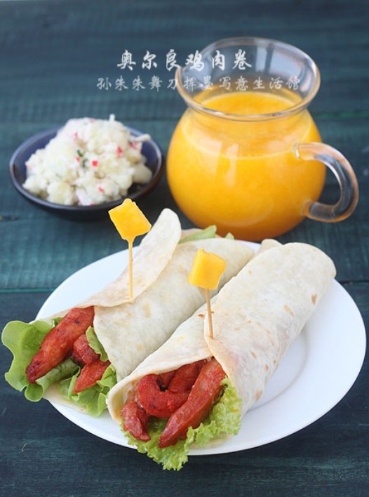 奥尔良鸡肉卷的做法