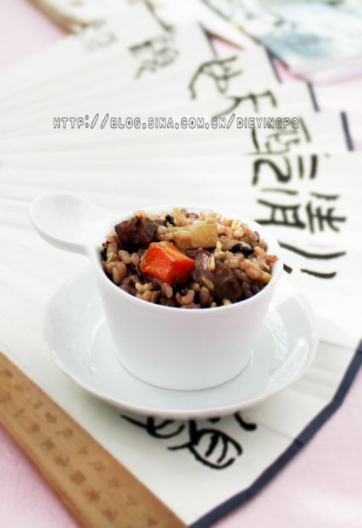 五谷杂粮羊肉抓饭的做法