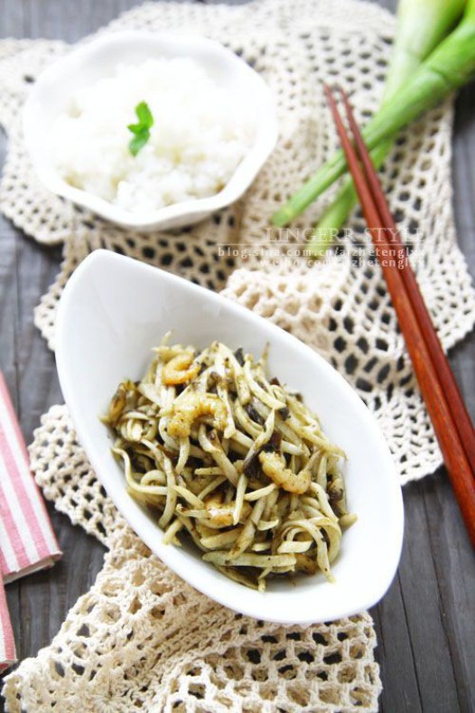 榄菜煸茭白的做法