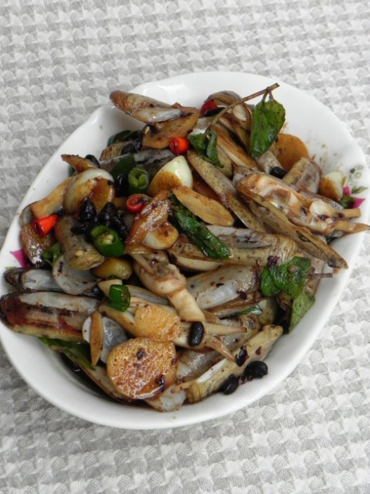 豆豉辣炒蛏子的做法