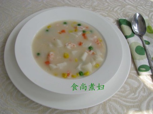 鲜虾山药羹的做法