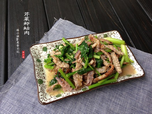 芹菜虾蛄肉的做法