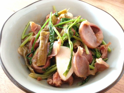 酸豆角炒鸡胗的做法