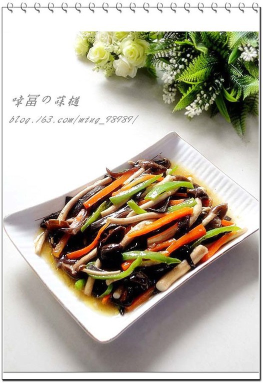 茶树菇炒三鲜的做法