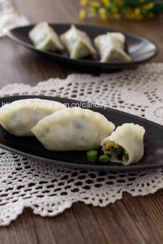 豆角榨菜素蒸饺的做法