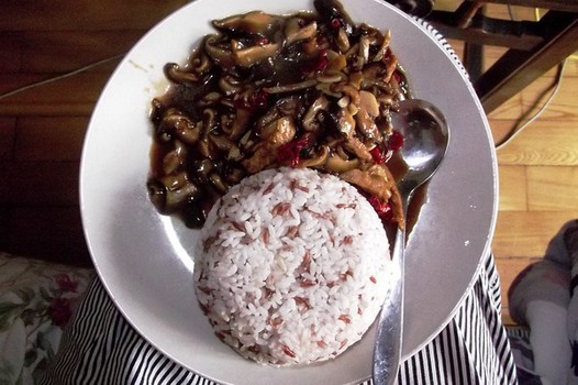 蘑菇肉丝盖饭的做法