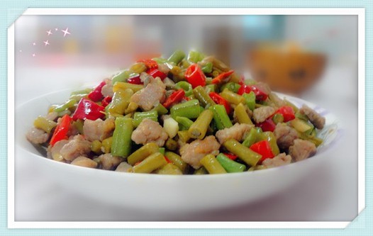 肉丁双豆角的做法