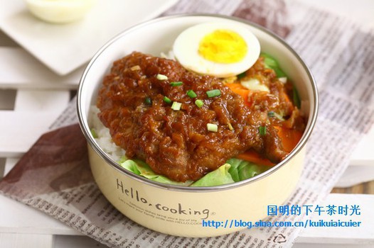 蒜香猪排饭的做法