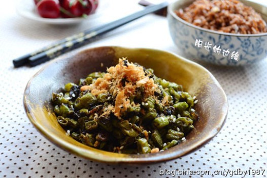 干煸榄菜四季豆的做法