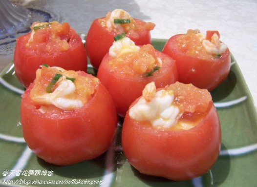 虾仁番茄盅的做法