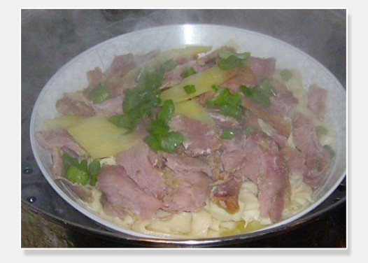 咸肉蒸百叶的做法