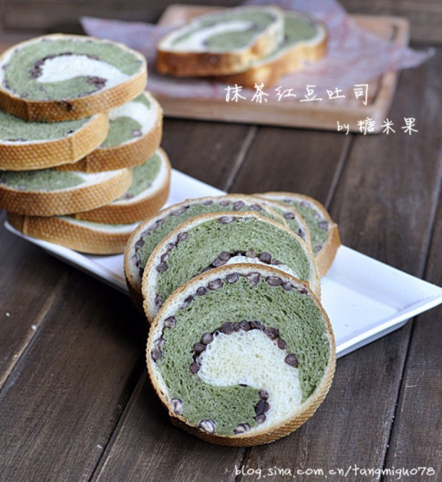 抹茶红豆吐司的做法
