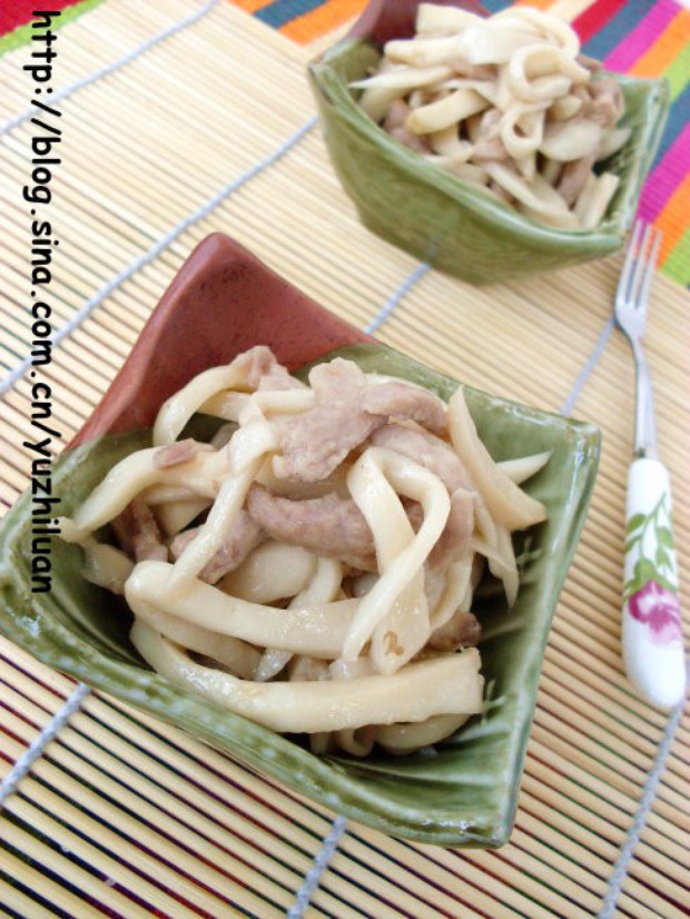 杏鲍菇炒肉丝的做法