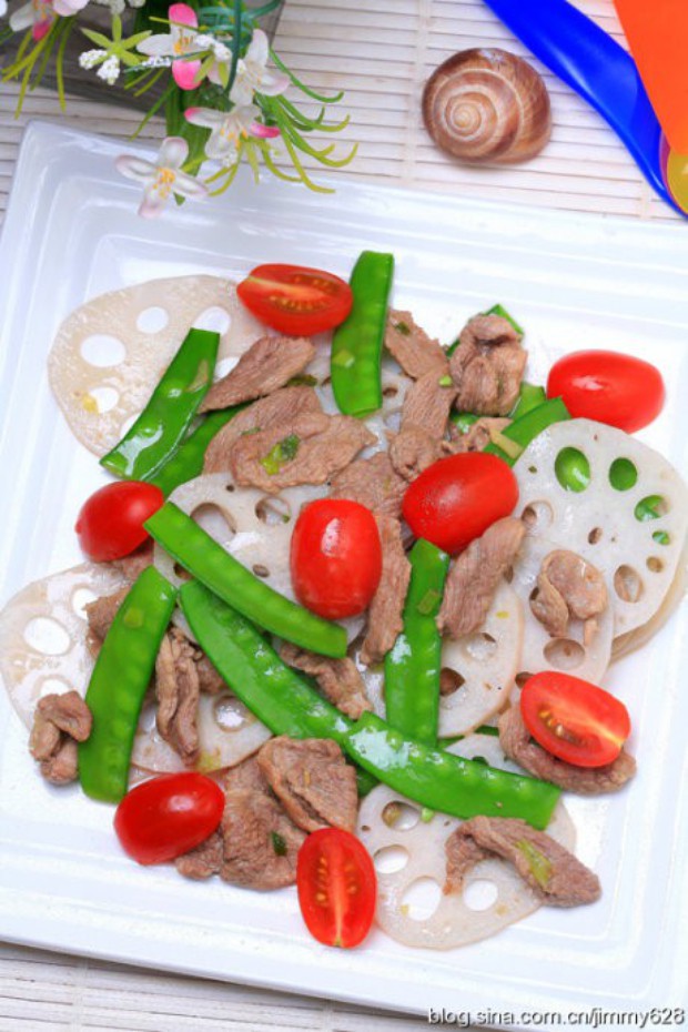 莲藕兰豆炒鸭片的做法