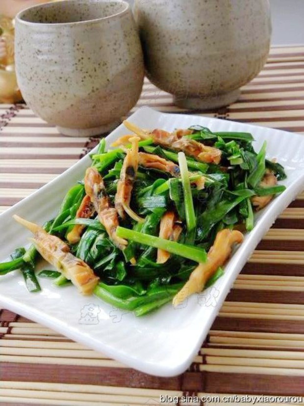 蛏干炒韭菜的做法