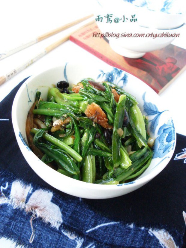 豆豉鲮鱼油麦菜的做法