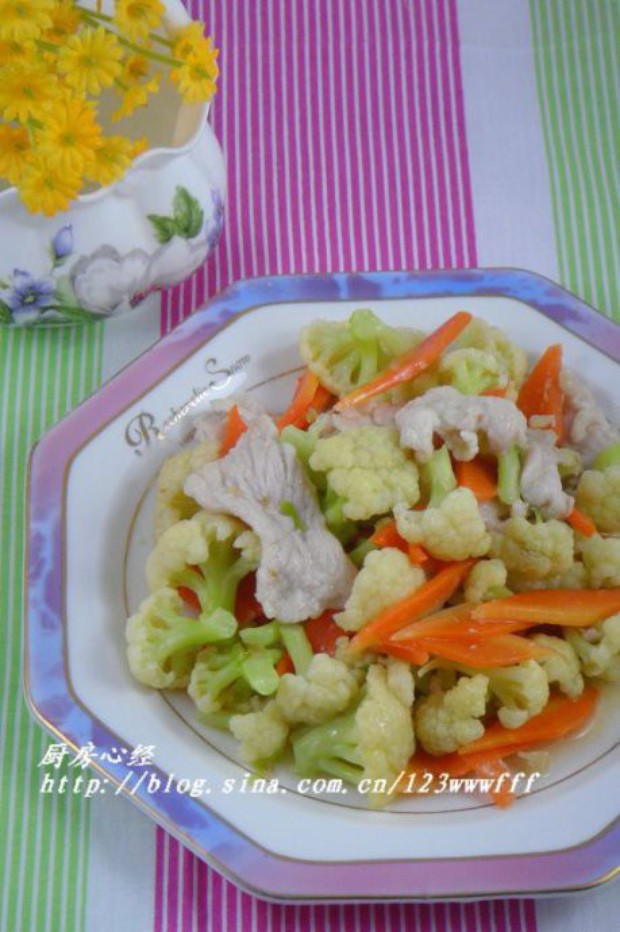 肉片烧菜花的做法
