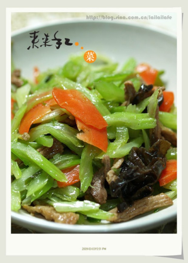 肉丝炒西芹的做法
