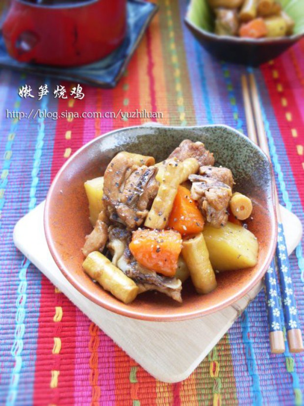 嫩笋烧鸡的做法
