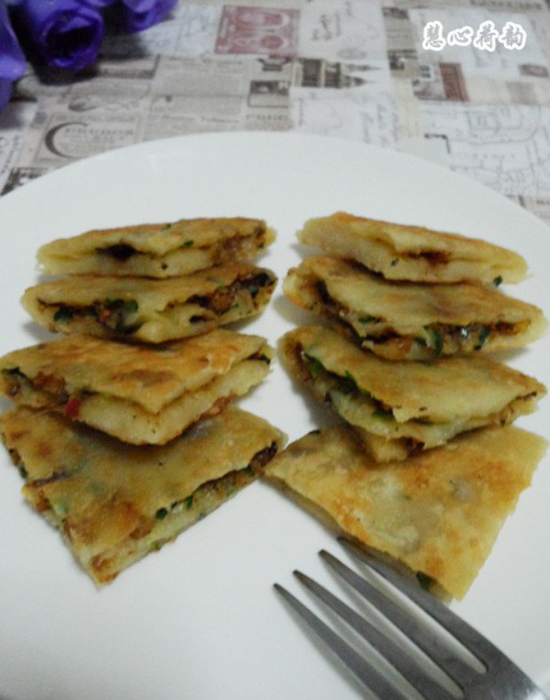 香辣豉香韭菜油渣饼的做法