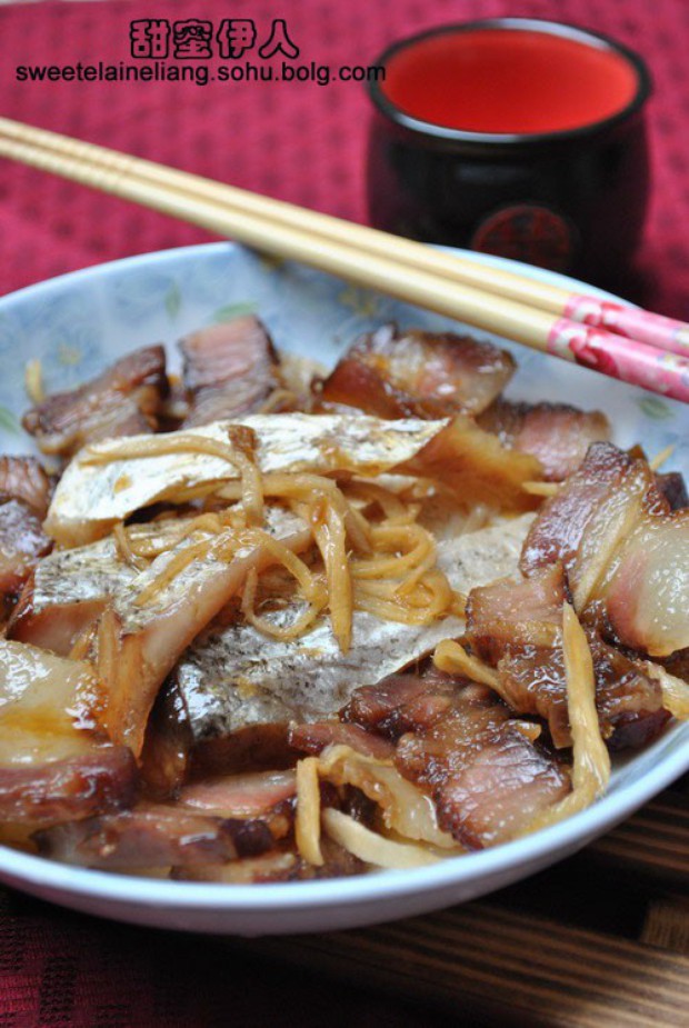 鱼干蒸腊肉的做法