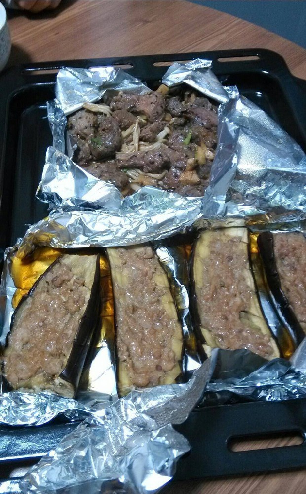 烧烤肉末茄子的做法