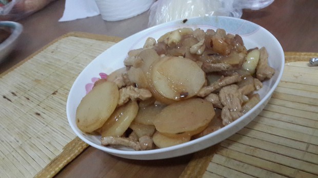 山药炒肉(油渣版)的做法