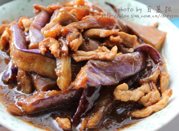 肉丝烧茄条的做法