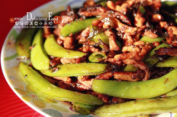 橄榄菜甜豆炒肉丝的做法