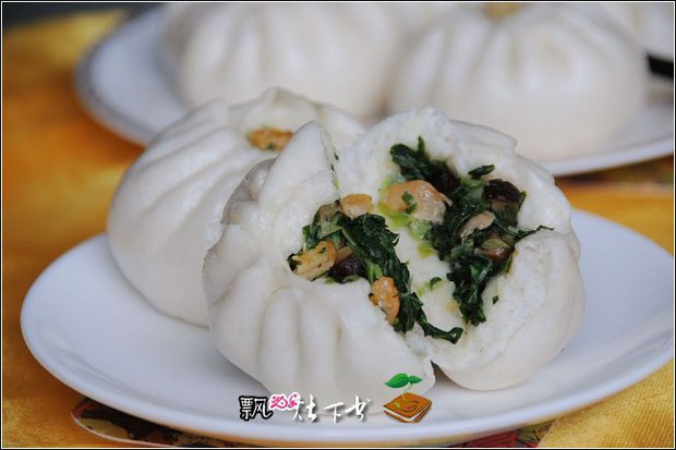 金钩青菜香菇包的做法