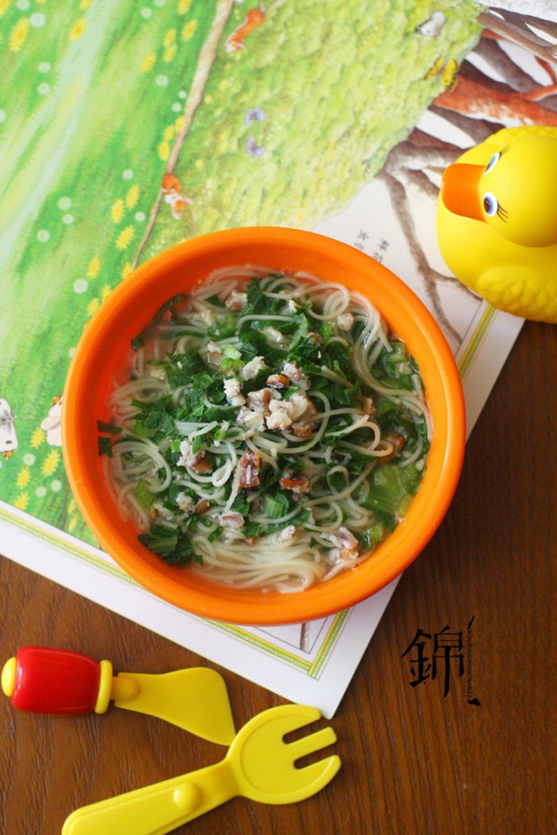皮皮虾青菜汤面的做法