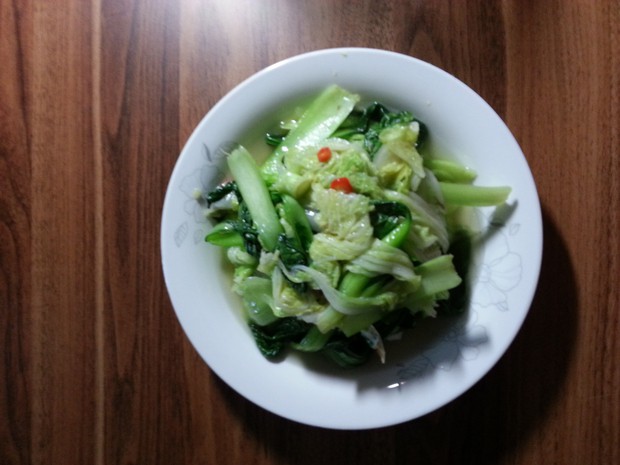 大白菜炒小白菜的做法