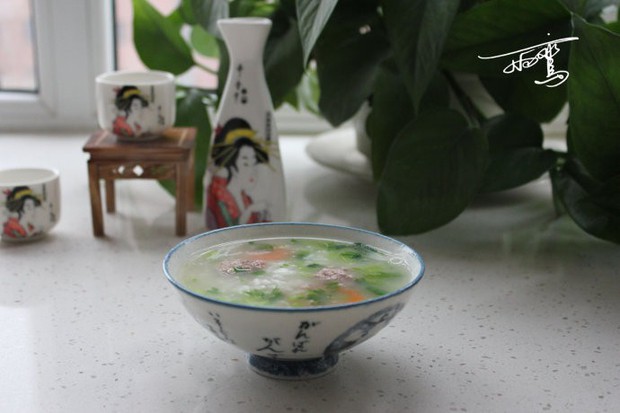 芹菜肉丸粥的做法