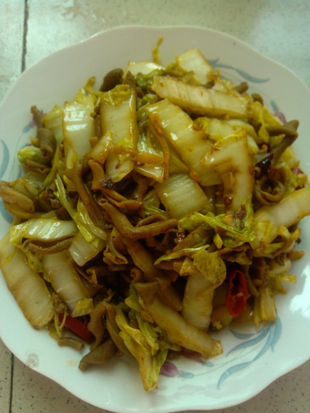 香辣鸡白(鸡肠大白菜)的做法