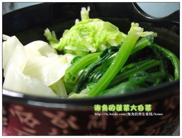 素心菠菜大白菜的做法