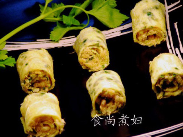 芹香肉松卷的做法