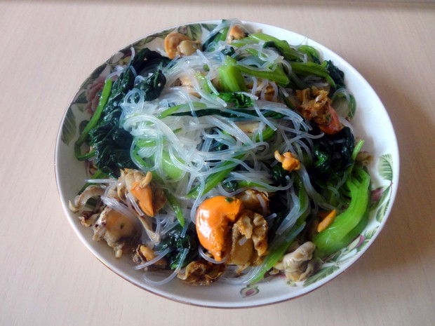 凉拌扇贝菠菜粉丝的做法