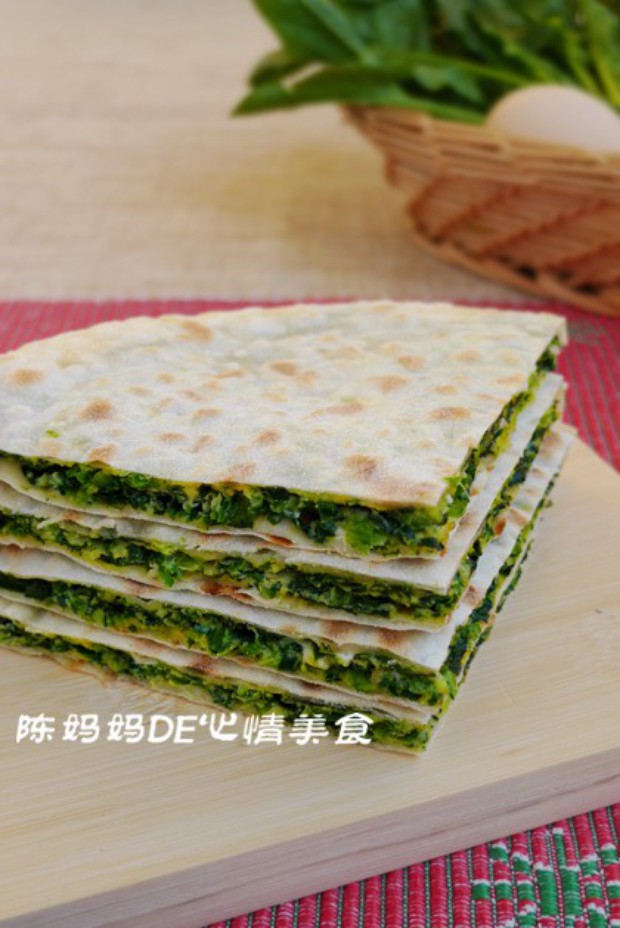 姜汁菠菜饼的做法